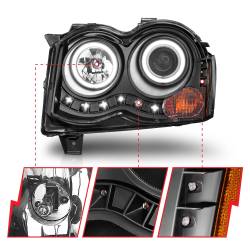 Anzo USA - Anzo USA Projector Headlight Set w/CCFL Halo Black for Grand Cherokee 111213 - Image 3