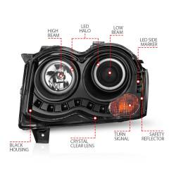 Anzo USA - Anzo USA Projector Headlight Set w/CCFL Halo Black for Grand Cherokee 111213 - Image 4