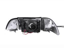 Anzo USA - Anzo USA 121192 Black Crystal Headlight Set w/Corners for 87-93 Ford Mustang - Image 2