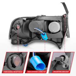 Anzo USA - Anzo USA Crystal 1-Piece Headlight Set Black for Ram Trucks 111205 - Image 5