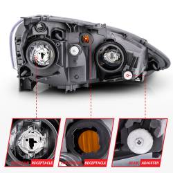 Anzo USA - Anzo USA Black Crystal Headlight Set Acura RSX 121209 - Image 5