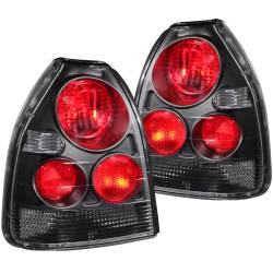 Anzo USA - Anzo USA 221065 Black Euro Clear Lens Taillight Set for 96-00 Civic Hatchback - Image 1
