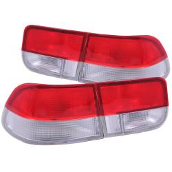 Anzo USA - Anzo USA 221147 Chrome Euro Red/Clear Lens Taillight Set for Honda Civic Coupe - Image 1