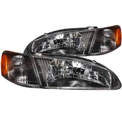 Anzo USA - Anzo USA Black Crystal Headlight Set w/Corners for Corolla 121131 - Image 1