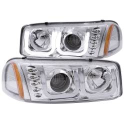 Anzo USA - Anzo USA 111304 Projector Headlight Set w/U-Bar Halo Chrome Sierra/Yukon/XL - Image 1