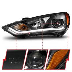 Anzo USA - Anzo USA Plank Style Projector Headlight Set Black for Genesis Coupe 121511 - Image 3