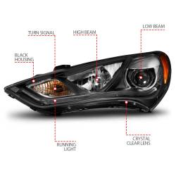 Anzo USA - Anzo USA Plank Style Projector Headlight Set Black for Genesis Coupe 121511 - Image 4