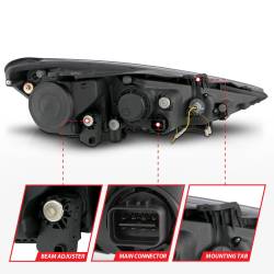 Anzo USA - Anzo USA Plank Style Projector Headlight Set Black for Genesis Coupe 121511 - Image 5