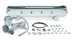 Air Lift Performance - Air Lift Performance 27803 4 Gal 7-Port Polished Tank w/Viair Chrome Compressor - Image 1