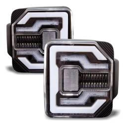 Winjet - Winjet CTRNG0650B-BC-SQ Black/Clear w/white LED Taillights for Jeep Wrangler JL - Image 1