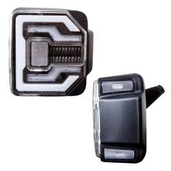 Winjet - Winjet CTRNG0650B-BC-SQ Black/Clear w/white LED Taillights for Jeep Wrangler JL - Image 2