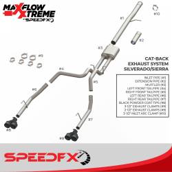 SpeedFx - SpeedFX 50102 MaxFlow Xtreme Cat-Back Exhaust 3.5" Inlet Dual Exit 4" Black Tips - Image 2