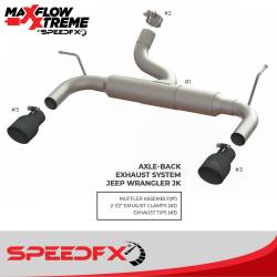 SpeedFx - SpeedFX 50600 MaxFlow Xtreme Axle-Back Exhaust Kit Dual Exit 4" Black Tips - Image 2
