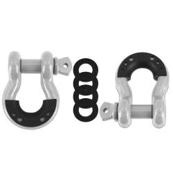Mishimoto - Mishimoto BNDR-GR D-Ring Tow Shackles 3/4" Forged Steel Gray 9500lb Pair - Image 1