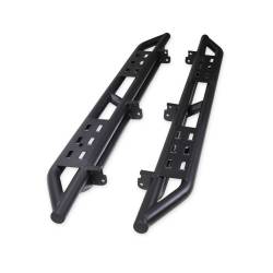 TrailFX - TrailFX BR011T Matte Black Rocker Guard Steps Round Tube 2 Step Areas Bolt-On - Image 1