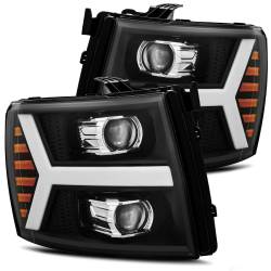 AlphaRex - AlphaRex 880205 Black Plank Projector Headlights for 07-13 Chevy Silverado - Image 1