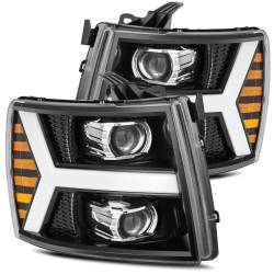 AlphaRex - AlphaRex 880223 Jet Black LED Projector Headlights for 07-13 Chevy Silverado - Image 1