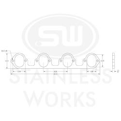 Stainless Works - Stainless Works HFBBF1225 Header Flange BBF 2.25" Flat Oval Port - Image 2