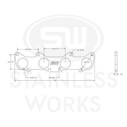 Stainless Works - Stainless Works HFFORD5.0175 Header Flange Ford 1.75" Round Port - Image 2