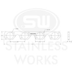 Stainless Works - Stainless Works HFSBFTFHP200 Header Flange SBF 2" Trick Flow High Port - Image 2