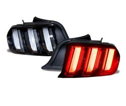 Winjet - Winjet CTRNG0636-GBC Gloss Black/Clear Taillights w/Sequential for Ford Mustang - Image 2
