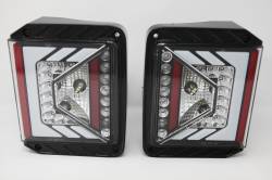 Winjet - Winjet CTRNG0490-GBC Gloss Black/Clear LED Taillights for 07-18 Jeep Wrangler JK - Image 2