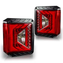 Winjet - Winjet CTRNG0490-CR Chrome/Red LED Taillights for 07-18 Jeep Wrangler JK - Image 1