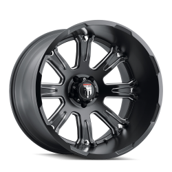 American Truxx - American Truxx AT154 Bomb 22x14 5x5.5 -76mm Black/Milled AT154-22485M-76 - Image 1