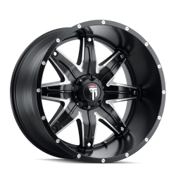 American Truxx - American Truxx AT185 Lonestar 22x12 8x170 -44mm Black/Milled AT185-22270M-44 - Image 1