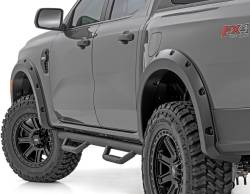 Rough Country Suspension Systems - Rough Country F-F12401 Pocket Fender Flares Black for 24-26 Ford Ranger 2WD/4WD - Image 1