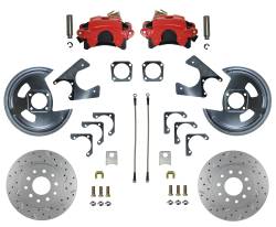 Leed Brakes - Leed Brakes RRC1001X Rear Disc Brake Kit w/Drilled Rotors & Red Calipers - Image 1