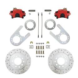 Leed Brakes - Leed Brakes RRC6004X Rear Disc Brake Kit w/Drilled Rotors & Red Calipers - Image 1
