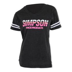Simpson Safety - Simpson Safety 45010L Racing Stripes V-Neck T-Shirt Ladies Large Gray - Image 1