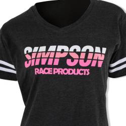 Simpson Safety - Simpson Safety 45010S Racing Stripes V-Neck T-Shirt Ladies Small Gray - Image 7