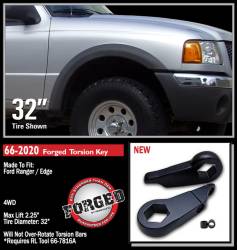 ReadyLift - ReadyLift 66-2020 2.25" Leveling Kit w/Forged Torsion Key for 98-11 Ford Ranger - Image 2