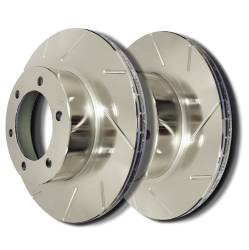 SP Performance T54-175-P Slotted Silver Zinc Front Rotors 11-14 Ford Mustang GT