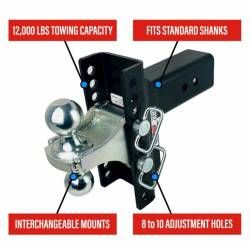 Shocker Hitch - Shocker Hitch SH-XR125-10-340BLK Shocker XR 16K 2.5" Adjustable Receiver Hitch - Image 8