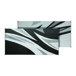 Faulkner - Faulkner 46341 Reversible RV Patio Mat Black Summer Waves Design 8'x20' - Image 1
