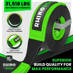 Rhino USA - Rhino USA TOWSTRAP-330 Recovery Tow Strap 3"x30' Black - Image 2