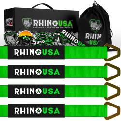 Rhino USA - Rhino USA RNO-AXLESTRAPS-GRN Axle Tie-Down Straps 4pc 2"x38" Green - Image 1