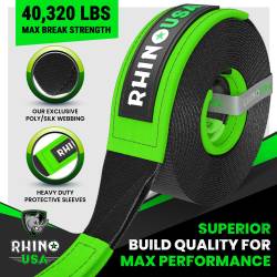 Rhino USA - Rhino USA TOWSTRAP-430 Recovery Tow Strap 4"x30' Black - Image 2