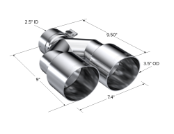 MBRP Exhaust - MBRP Exhaust T5171 2.5" Inlet Exhaust Tip T304 Stainless - Image 2
