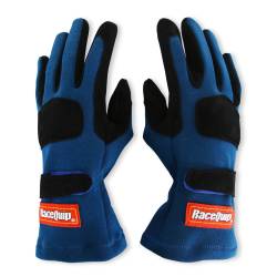 Racequip - RaceQuip 355022RQP 355 Series 2-Layer Nomex Race Gloves Blue Small - Image 1