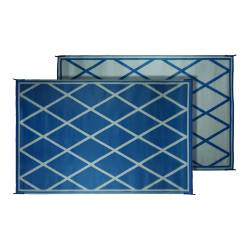Faulkner - Faulkner 68919 Mat Diamond 8'x20' Blue/Ivory Polypropylene - Image 1