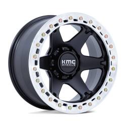 KMC - KMC KM238 VI BEADLOCK 20x10 BLANK -48mm Satin Black/Machined KM238MD20100M48N - Image 1