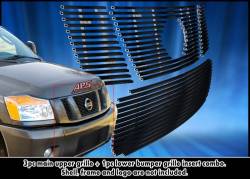 APS - APS Stainless Billet Grille Black for 08-15 Nissan Titan GR14FGH14J - Image 1