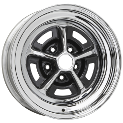 Wheel Vintiques - Wheel Vintiques Magnum 500 15x6 5x4.5 4" BS Chrome/Black; 54-561204A - Image 1