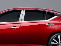 Quality Automotive Accessories - QAA PP19550 4Pc Stainless Steel Pillar Trim for 2019-2025 Nissan Altima - Image 1