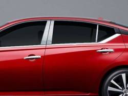 Quality Automotive Accessories - QAA PP19551 6Pc Stainless Steel Pillar Trim for 2019-2025 Nissan Altima - Image 1