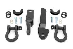 Rough Country Front Tow Hook/D-Ring Kit Black 88-98 GM C/K 1500 Trucks RS164